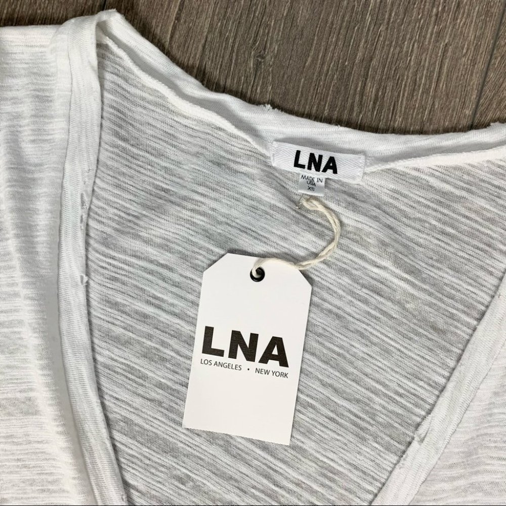 LNA Extreme V Tee T-Shirt White Size XS - Picture 7 of 10